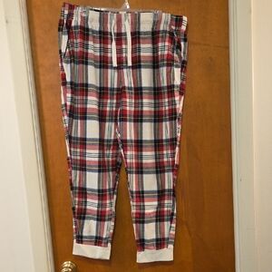 Plaid Lounge Pants in Red and Blue XL